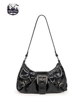 Small Vegan Leather Hobo Shoulder Bag Y2K Top Handle Clutch Purse